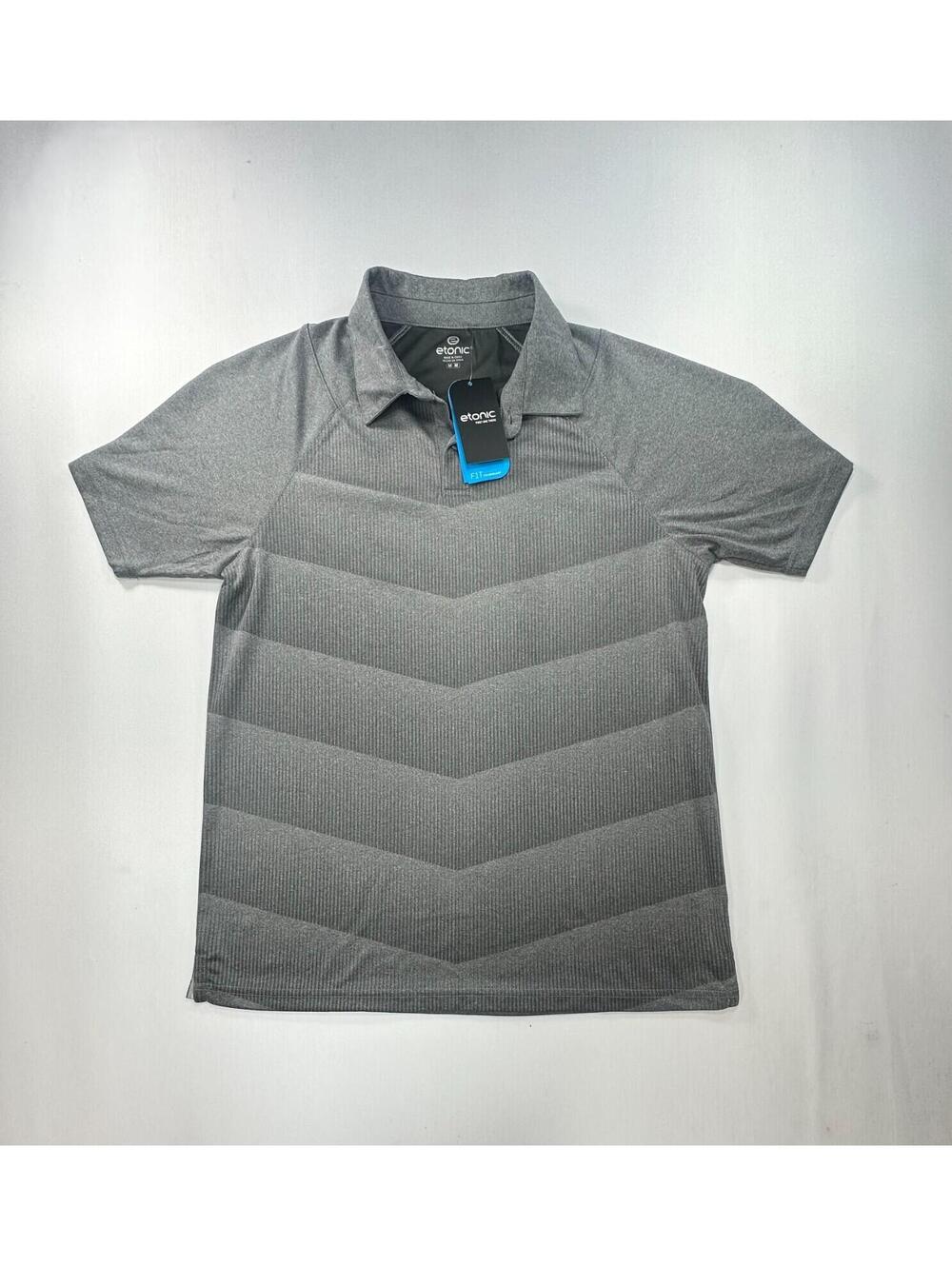 Etonic 1/4 Button Fit Dri UV Protect Polo Shirt Gray Mens M